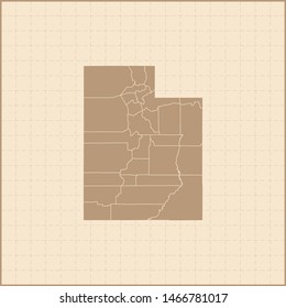 illustration vector map of Utah