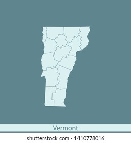 illustration vector map of Vermont