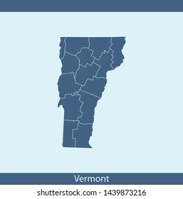 illustration vector map of Vermont