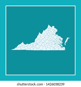 illustration vector map of Virginia