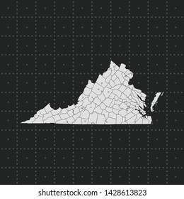 illustration vector map of Virginia