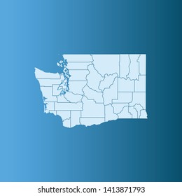 illustration vector map of Washington