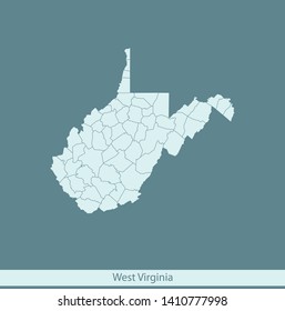 illustration vector map of West Virginia