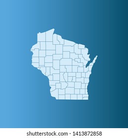 illustration vector map of Wisconsin