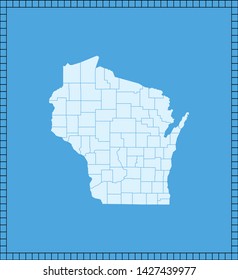 illustration vector map of Wisconsin