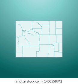 illustration vector map of Wyoming