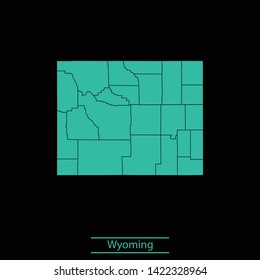 illustration vector map of Wyoming