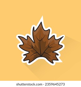 Illustration Vector of Maple Leaf in Flat Design