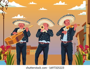 Illustration der Vektorillustration Mariachi Group