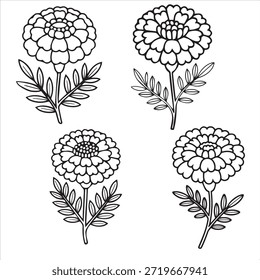 Vetor de ilustração de uma página de coloração de calêndula