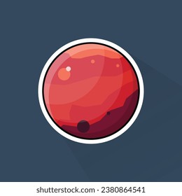 Illustration Vector of Mars in Flat Design