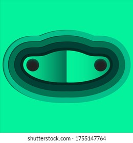 Illustration Vector of Mask With Papercut Effect Green Color. Good for your background or wallpaper