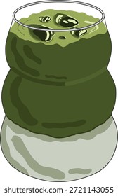 Ilustração vetor matcha coco refresher - pode ser usado para design de menu café 