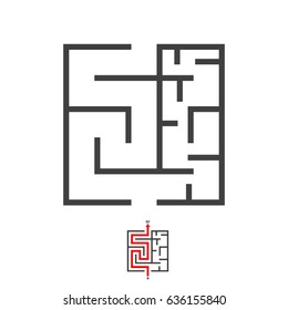 Illustration of Vector Maze Logo Isolated. Labyrinth Game Puzzle with Solution Concept