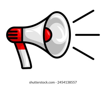 Illustration of a vector megaphone symbolizing advertising, marketing, and news concepts.