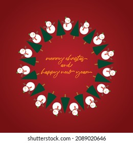 Illustration vector merry christmas and happy new year
