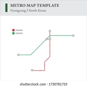 illustration vector of metro map template, North Korea Pyongyang, background, clear template for business presentation and marketing