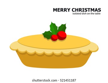 Illustration vector of mince pie on Christmas theme.  