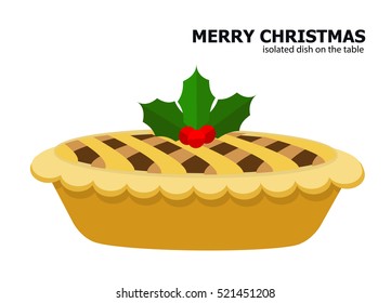 Illustration vector of mince pie on Christmas theme.  