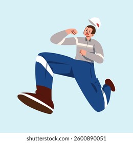 Illustration vector miner running fast