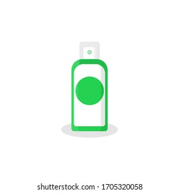 Illustration Vector Of Mini Spray Bottle Or Hand Sanitizer Bottle With Flat Design Style.And Use Green And White Color For Illustration.Good For Poster Or Infographic Element In Hospital Or Pharmacy.