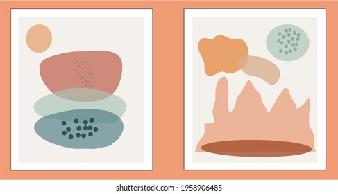 Illustration minimalistisch geometrisch abstrakte, einfache Wanddekoration für Bürohintergrund, Inneneinrichtung usw.