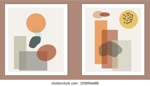 ilustración Vector minimalista abstracto geométrico simple decoración de pared para fondo de oficina, interior de casa, etc