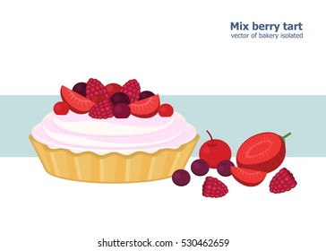 Illustration vector of mix berry tart.