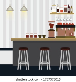 Vector de ilustración de una cafetería moderna