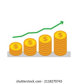 ilustración y vector de aumento de dinero y menor