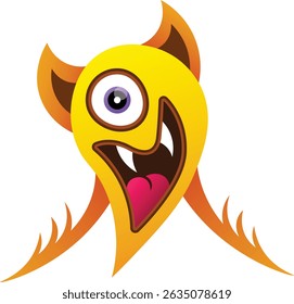 illustration vector monster design happy kawaii. Design for digital print and coloring book	