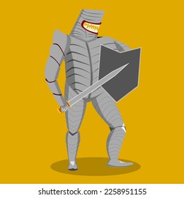 Illustration vector of monster knight on the isolated background. Fit for Poster, book cover, story book, etc.