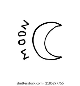 illustration vector of moon. Doodle style. hand drawn image of moon.