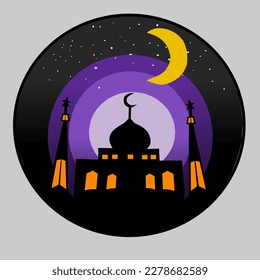 illustration vector mosque designs in paper art style, ramadhan Kareem, fit for business, wallpaper or background