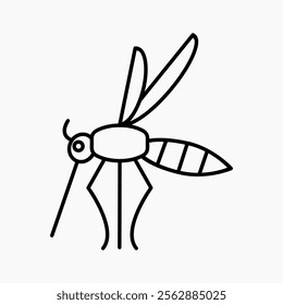 Illustration vector of mosquito icon with line style. Suitable for anything related to animals