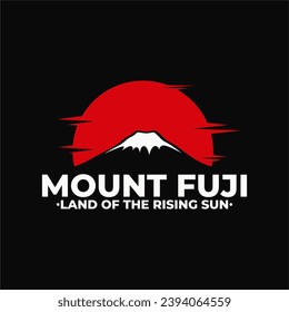 illustration vector of mount fuji, mountain fujiyama and the red sun sunrise logo with elegant style suitable for content about japan japanese symbol icon mascot character