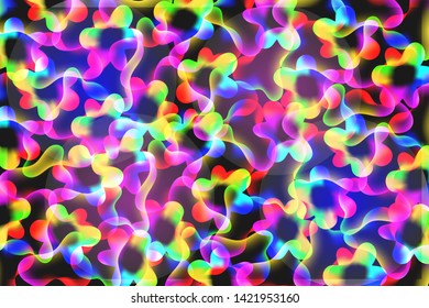 Illustration vector multicolored abstract bright neon background from different elements of shapes.