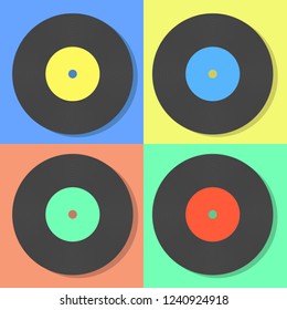 Illustration of vector multi-colored vinyl disks