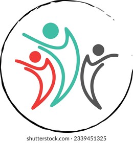 La ilustración es un vector, personas multiculturales, concepto de trabajo en equipo, concepto de negocios de línea de ícono de trabajo en equipo sobre fondo azul, folleto de folleto sobre el concepto de grupo de voluntarios cartel plantilla editable