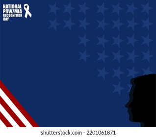 illustration vector of National POW MIA Recognition Day. Holiday concept. with silhouete face. copy space area suitabe to place on fresh content theme