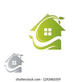 Illustration vector of a nature house for your best business symbol. Eco Friendly house icon. Green home art symbol. Vector illustration EPS.8 EPS.10
