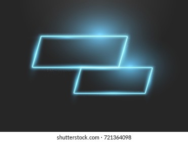 Illustration of Vector Neon Banner. Realistic Vector Neon Banner with Ink Spray Effect