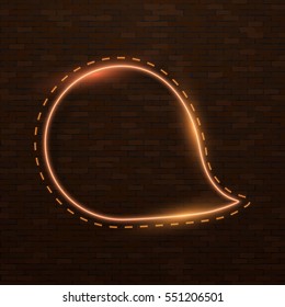 Illustration of Vector Neon Frame Icon. Realistic Vintage Bar Sign. Glowing Neon Frame Template