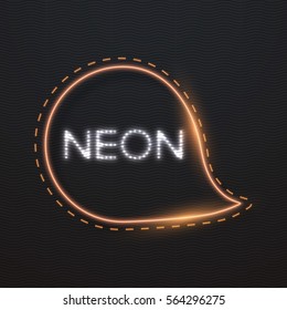 Illustration of Vector Neon Frame Icon. Glowing Neon Sign Template. Realistic Vintage Bar Advertising Frame