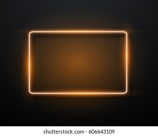Illustration of Vector Neon Frame. Realistic Neon Quote Sign