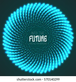 Illustration of Vector Neon Magic Tunnel. Magical Blurred Sparkle Explosion. Motion Flow Energy Tunnel