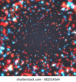 Illustration of Vector Neon Tunnel. Motion Flow Energy Tunnel. Magical Blurred Sparkle Explosion