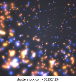 Illustration of Vector Neon Tunnel. Motion Flow Energy Tunnel. Magical Blurred Sparkle Explosion