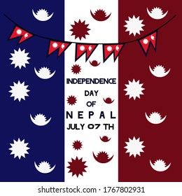 ilustración del Día de la Independencia de Nepal que se celebra anualmente el 07 de julio