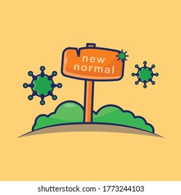 illustration vector of new normal coronavirus flat vector 